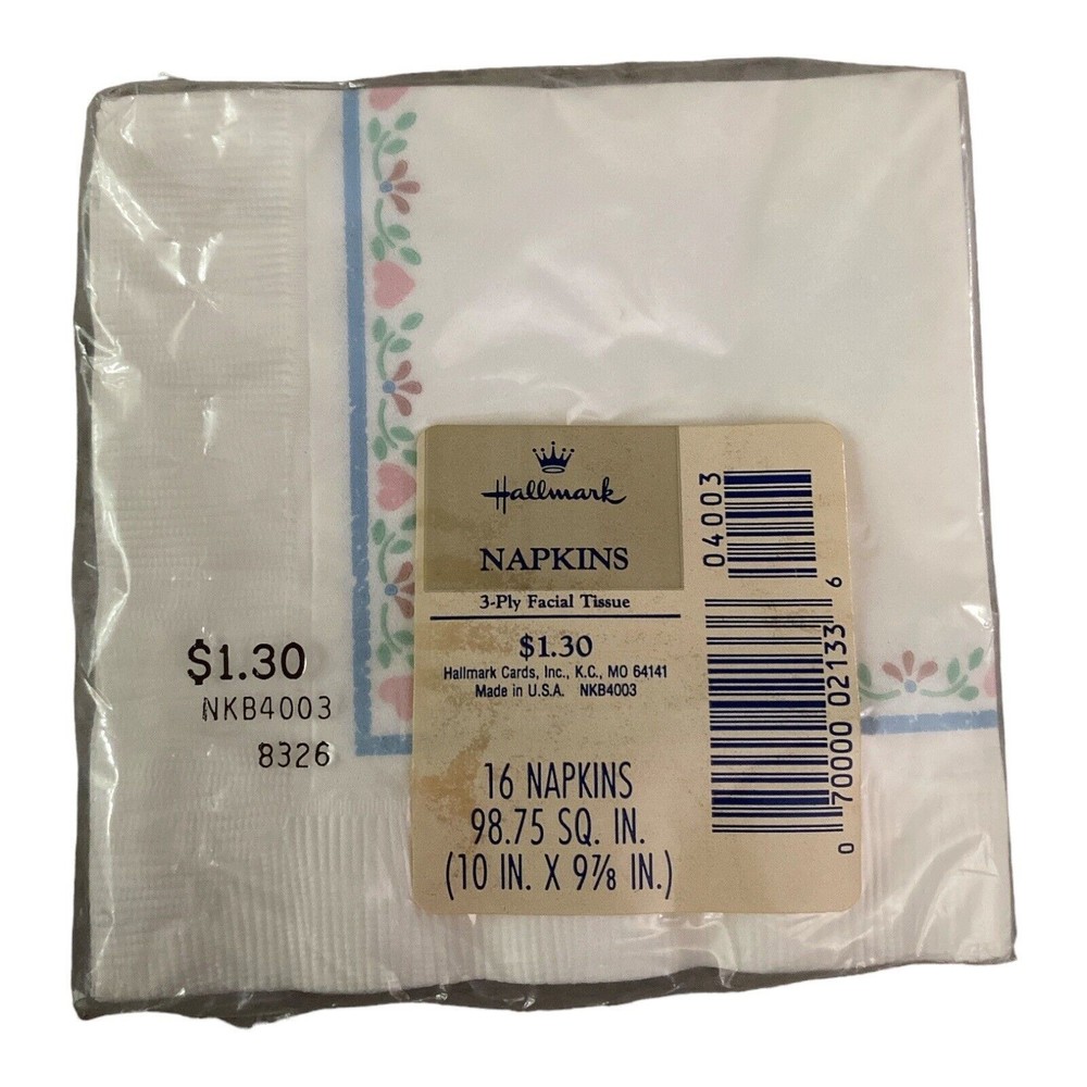 Vintage Hallmark Bird Floral Heart Napkins (16) Blue Pink Green Red *New - Picture 2 of 2
